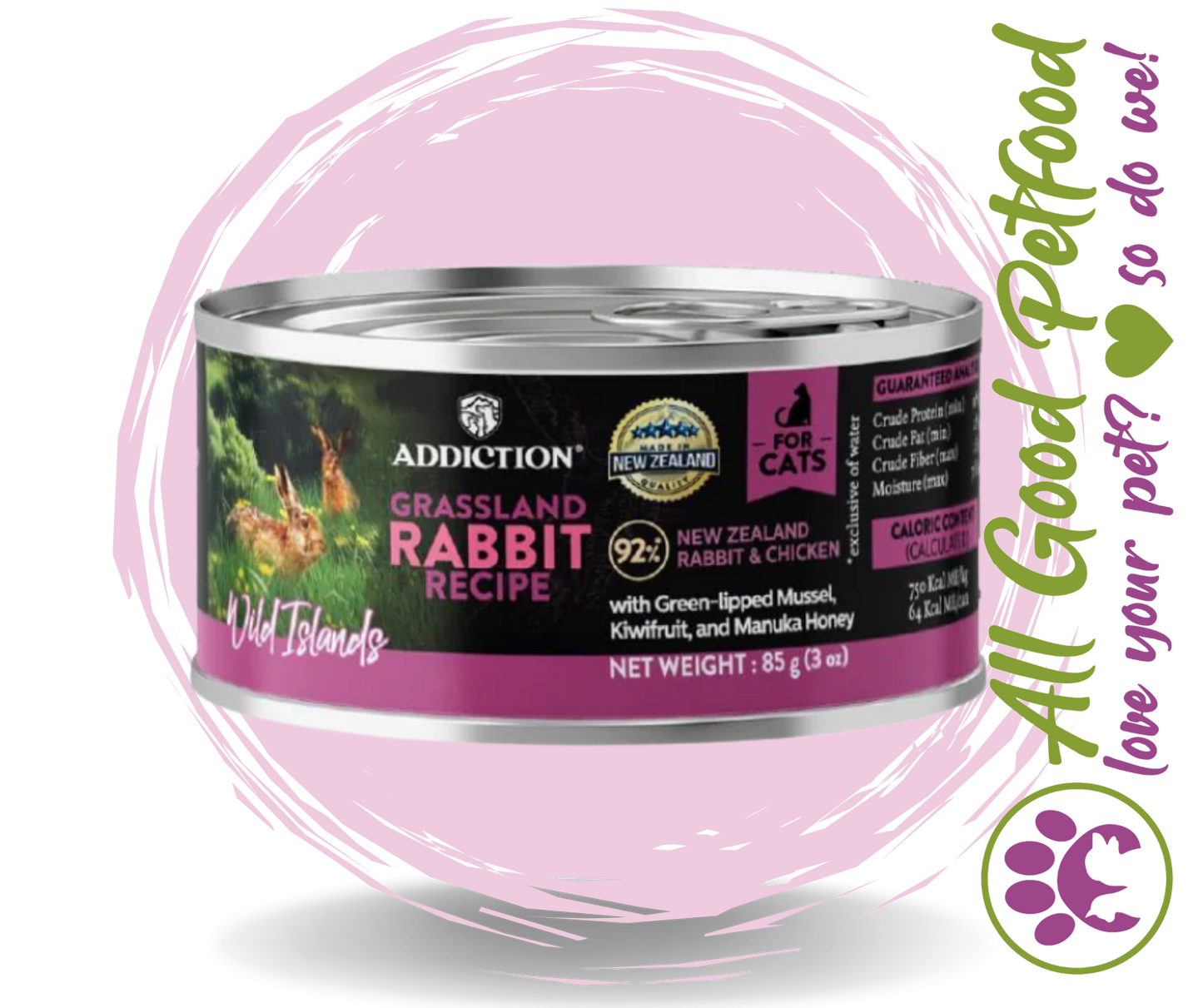 Addiction Grassland Rabbit Wet Cat Food 85g