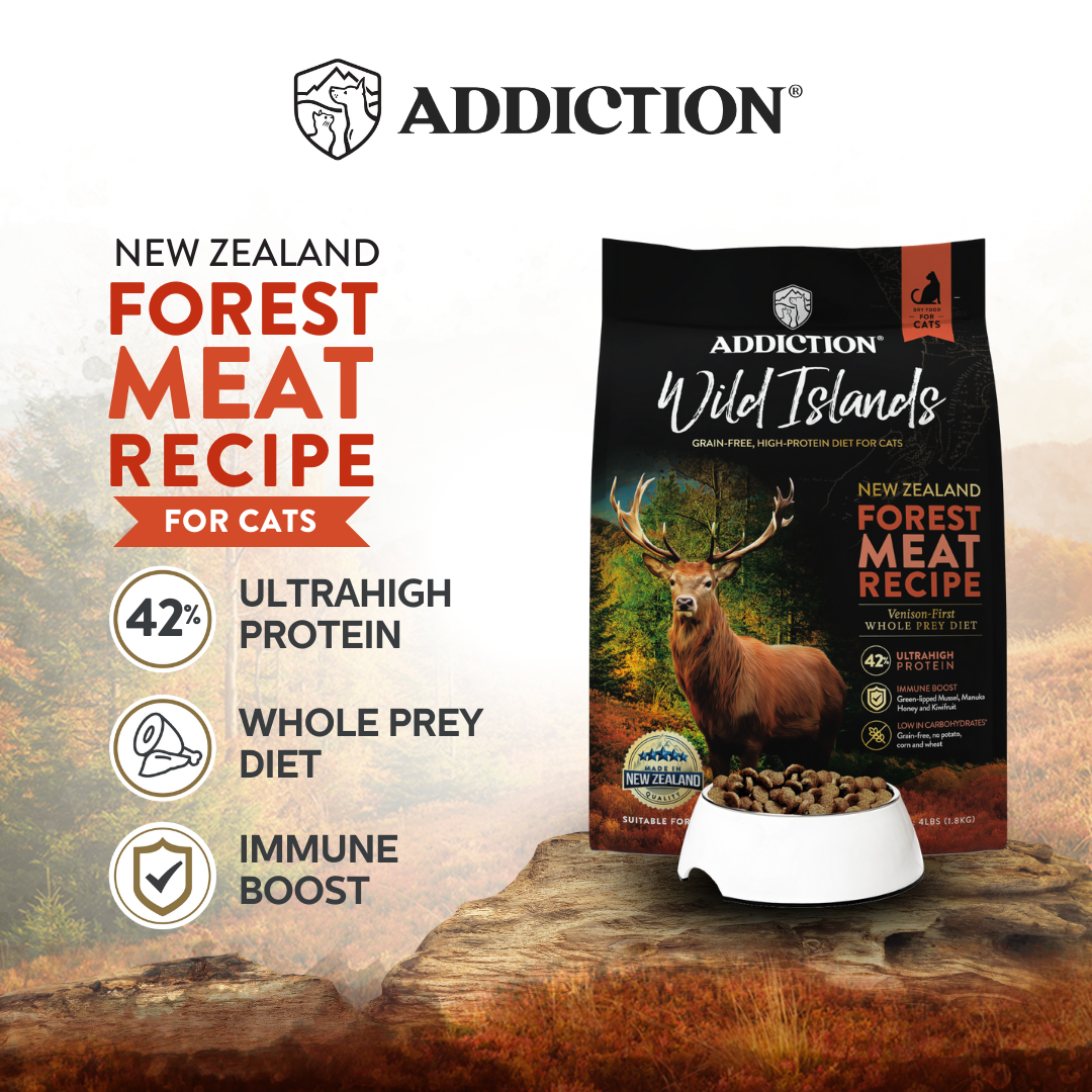 SALE 10% OFF Addiction Wild Islands Forest Meats New Zealand Venison High Protein Dry Cat Food 1.8kg