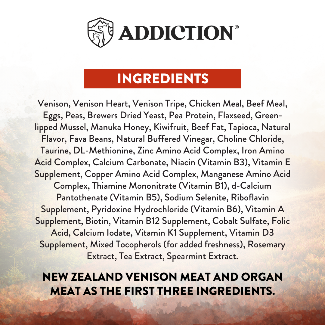 SALE 10% OFF Addiction Wild Islands Forest Meats New Zealand Venison High Protein Dry Cat Food 1.8kg