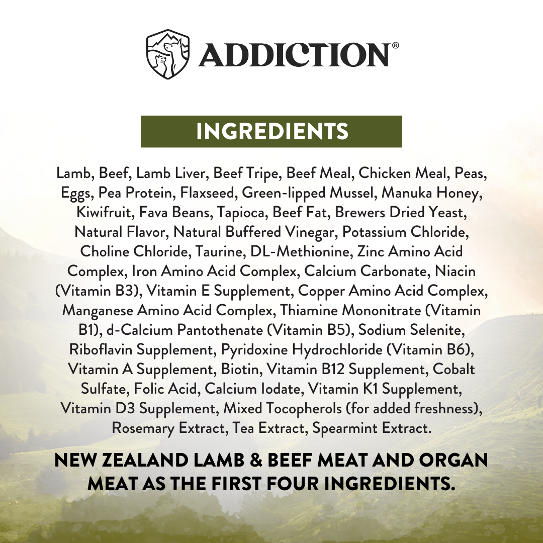SALE 10% OFF Addiction Wild Islands Highlands Meats New Zealand High Protein Lamb and Beef Dry Cat Food 1.8kg