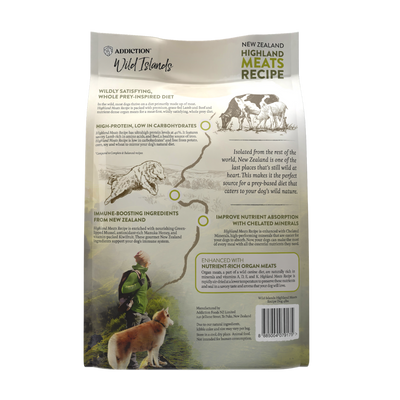 SALE 10% OFF -- Addiction Wild Islands Highland Meats High Protein New Zealand Beef and Lamb Dry Dog Food