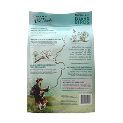 SALE -- 10% OFF -- Addiction Wild Islands Island Birds New Zealand Duck Turkey and Chicken Dry Dog Food