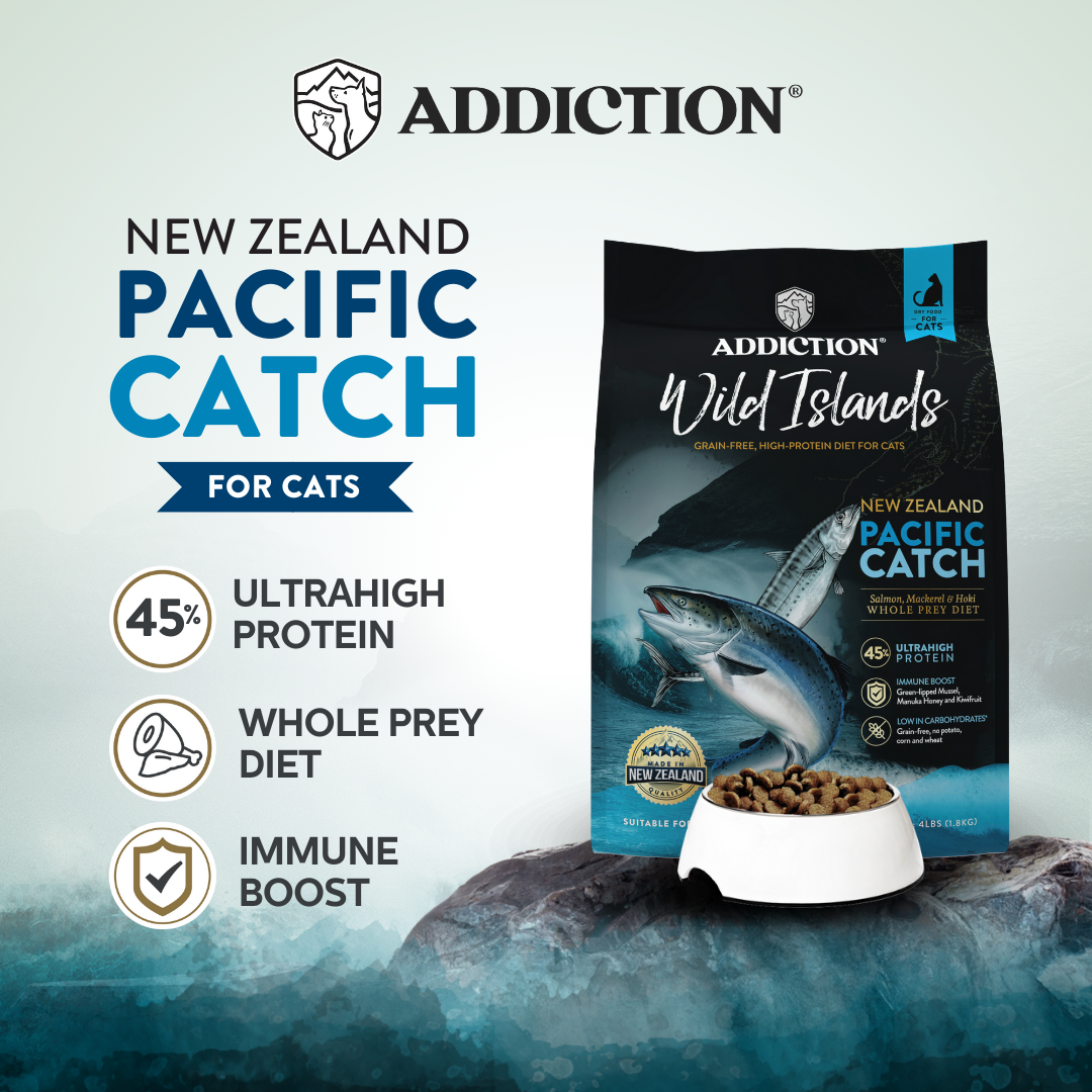 SALE 10% OFF Addiction Wild Islands Pacific Catch New Zealand Salmon Mackerel and Hoki Dry Cat Food