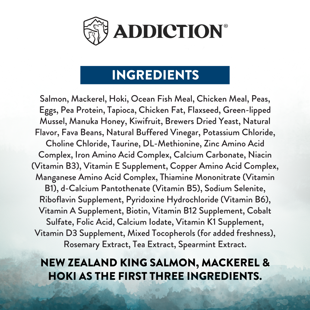 SALE 10% OFF Addiction Wild Islands Pacific Catch New Zealand Salmon Mackerel and Hoki Dry Cat Food