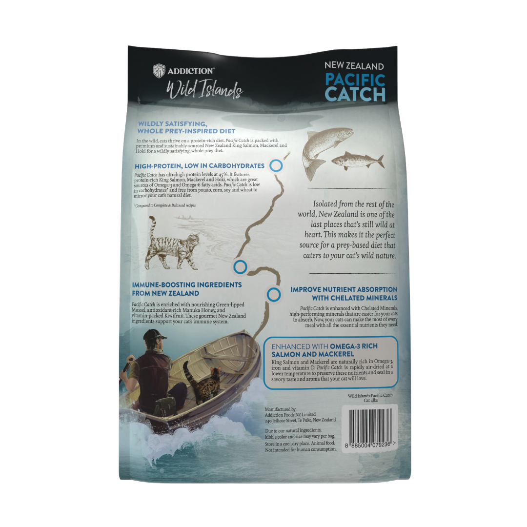SALE 10% OFF Addiction Wild Islands Pacific Catch New Zealand Salmon Mackerel and Hoki Dry Cat Food