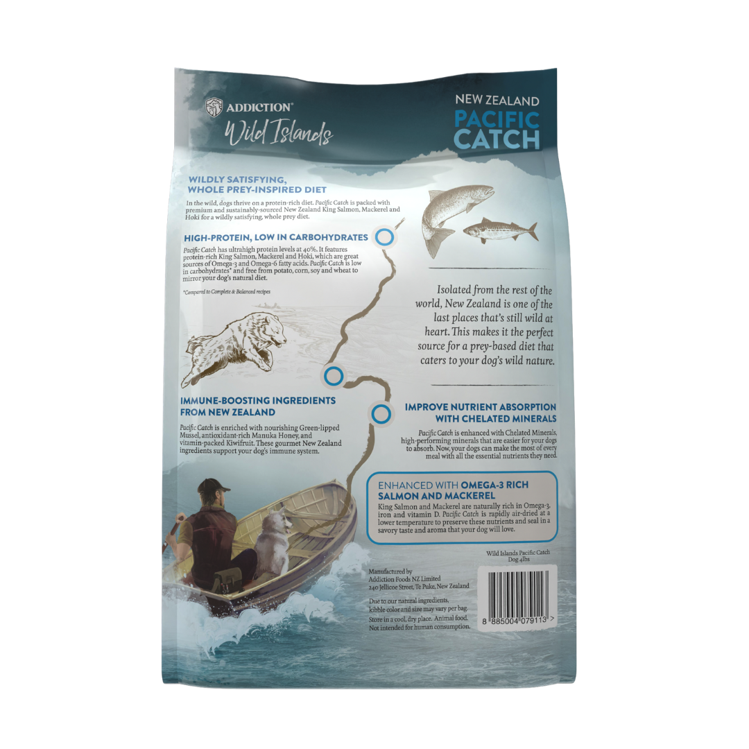 SALE -- 10% 9KG OFF OR 20% OFF 1.8KG -- Addiction Wild Islands Pacific Catch New Zealand Salmon Mackerel & Hoki Dry Dog Food