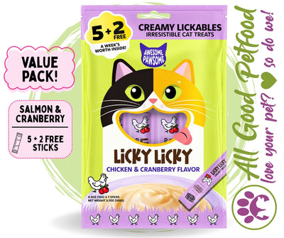 Awesome Pawsome Licky Licky Chicken & Cranberry Cat Treats 15g x 7