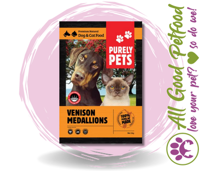 Purely Pets Venison Medallions 1kg / IN STORE ONLY