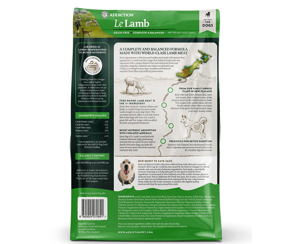 SALE 10% OFF Addiction Le Lamb Digestive Health Grain Free Dry Dog Food