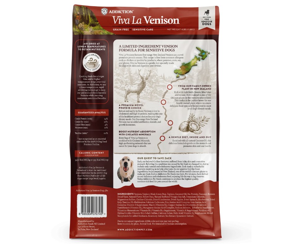 SALE 10% OFF Addiction Viva La Venison Grain Free Dry Dog Food