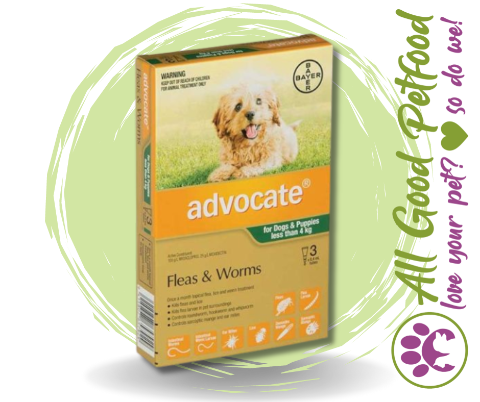 15% OFF SALE Advocate for Small Dogs/Puppies 4kg and Under - 3 Pack