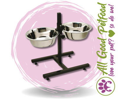 SALE 25% OFF -- Adjustable Elevated Pet Food Bowl - Double Diner