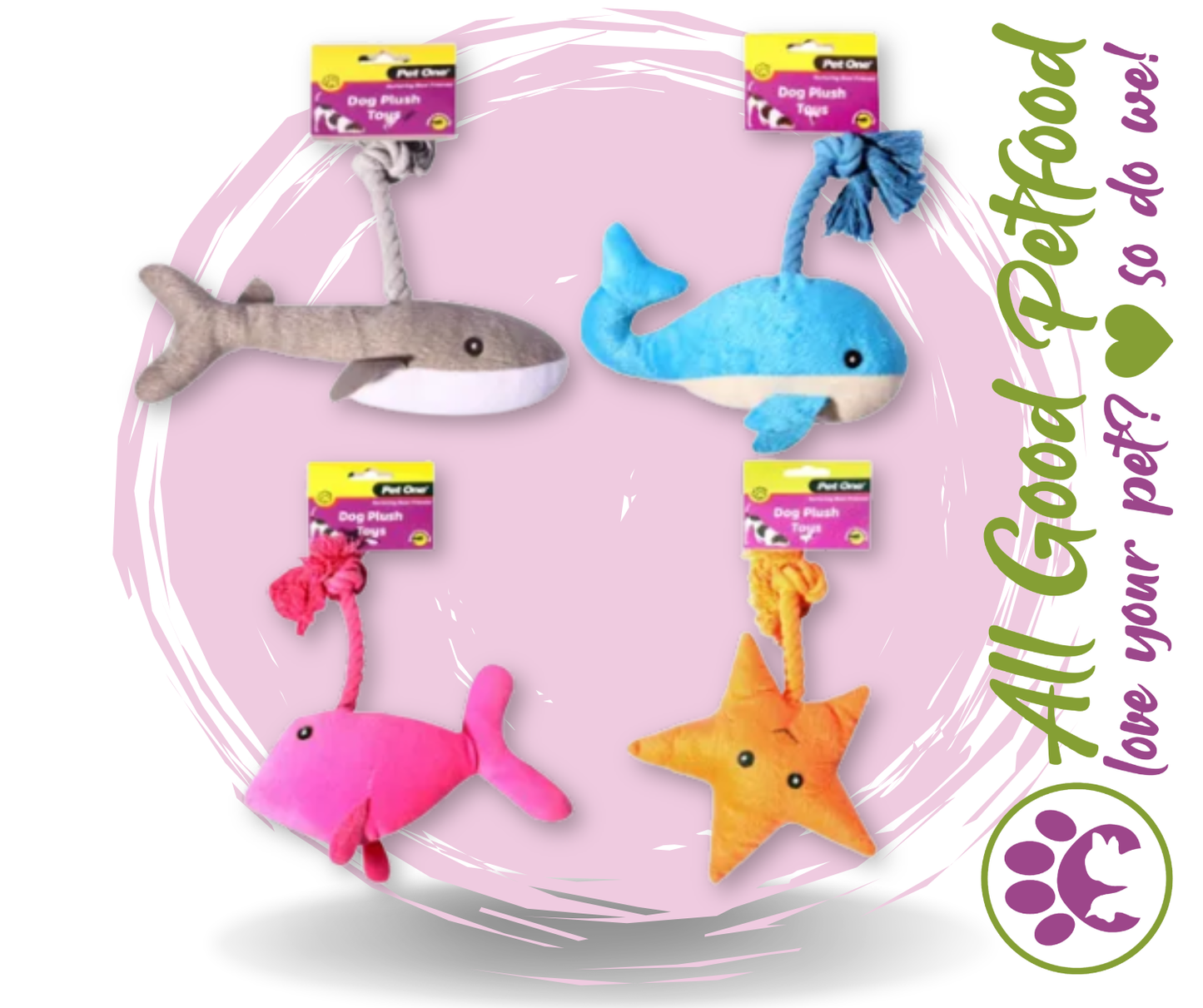 Plush Aquatic Dog toy with rope