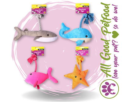Plush Aquatic Dog toy with rope