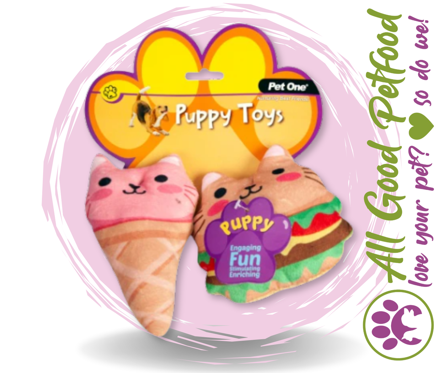 Pet One Puppy Toy - Fast Food Assorted