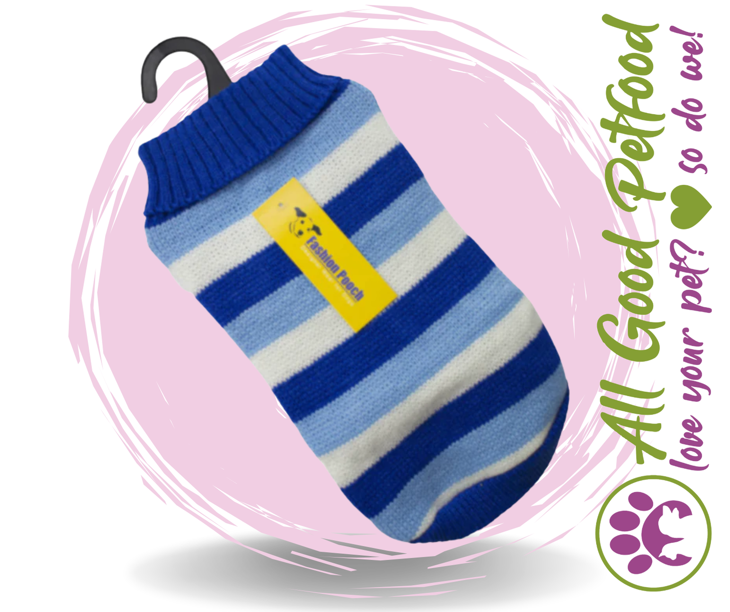 Knitted Jumper - Blue & White Striped