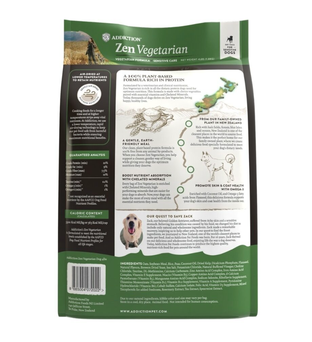 SALE 10% OFF Addiction Zen Vegetarian Vegan Adult Dry Dog Food