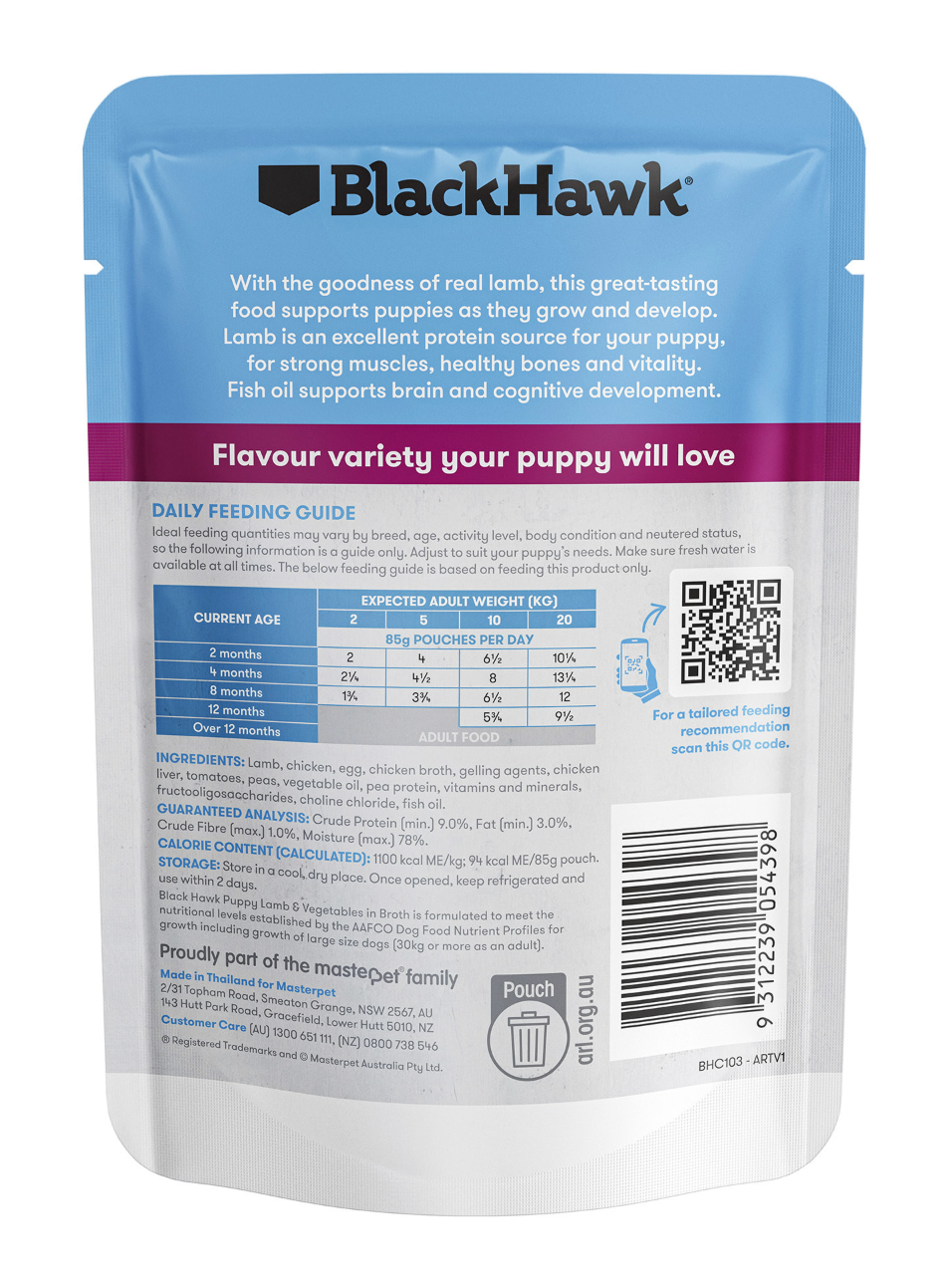 BlackHawk Puppy Wet Lamb 85g