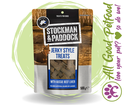 Stockman & Paddock Beef Jerky Treats 500g- VALUE BUY