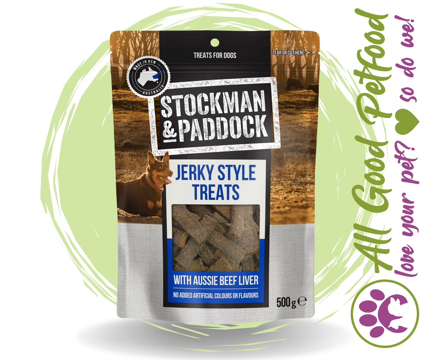 Stockman & Paddock Beef Jerky Treats 500g- VALUE BUY