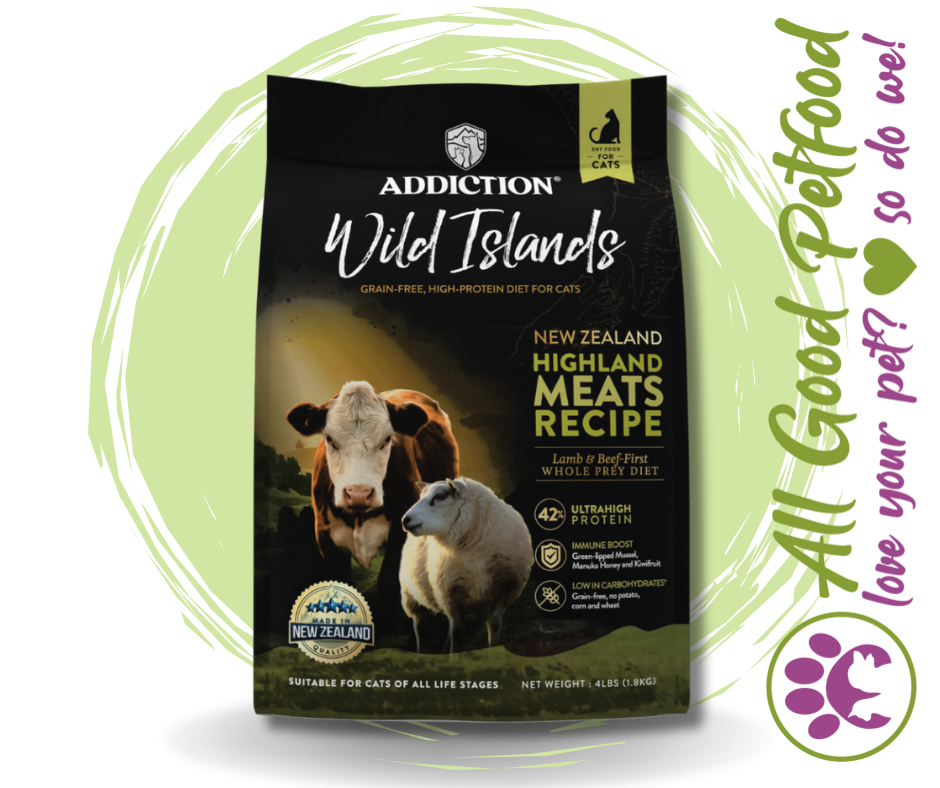 SALE 10% OFF Addiction Wild Islands Highlands Meats New Zealand High Protein Lamb and Beef Dry Cat Food 1.8kg