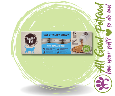 Earthz Pet Cat Vitality Gravy for Cats NZ Fish 30ml x 5*