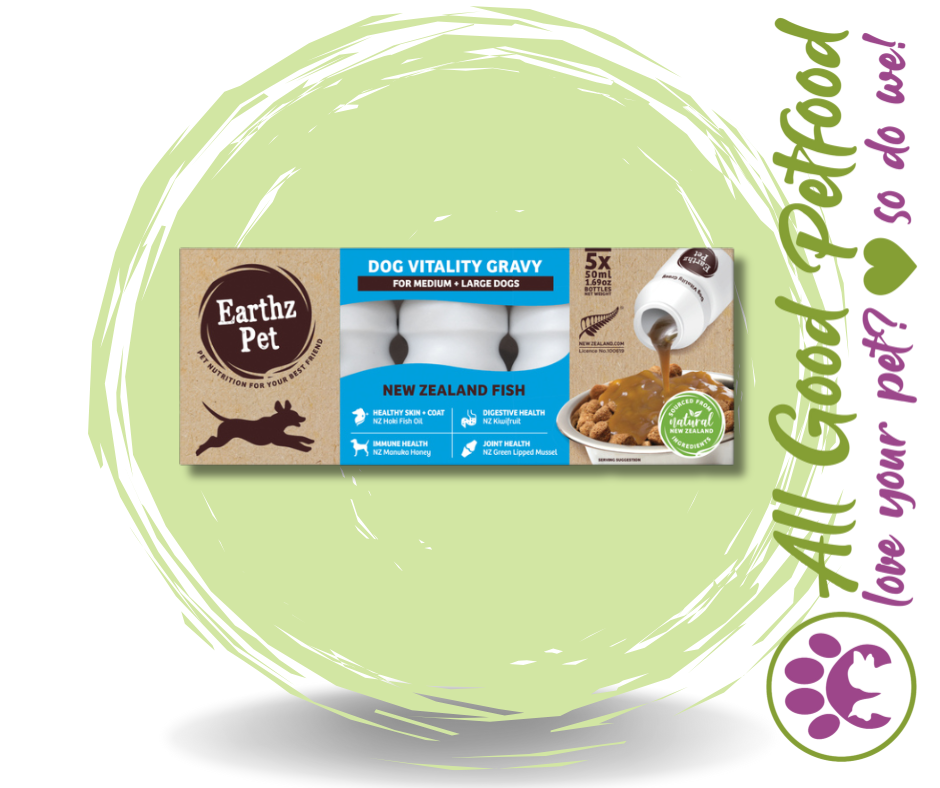 Earthz Pet Dog Vitality Gravy for Dogs NZ Fish 50ml x 5