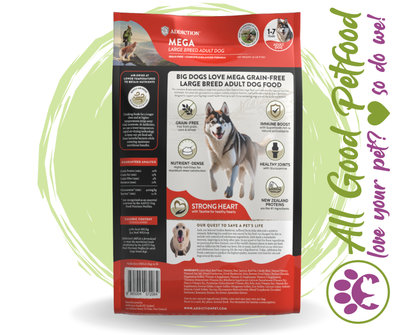 SALE 10% OFF Addiction Mega 9KG Complete and Balanced Lamb & Beef Dog Food - $10.40 per kg