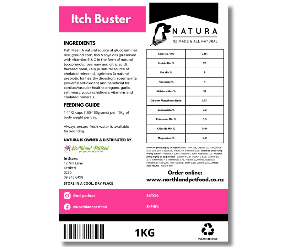 Natura Itch Buster TOP SELLER Hypoallergenic Dog Food