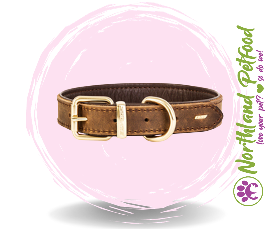 SALE 25% OFF -- EzyDog Oxford Leather Brown Collars