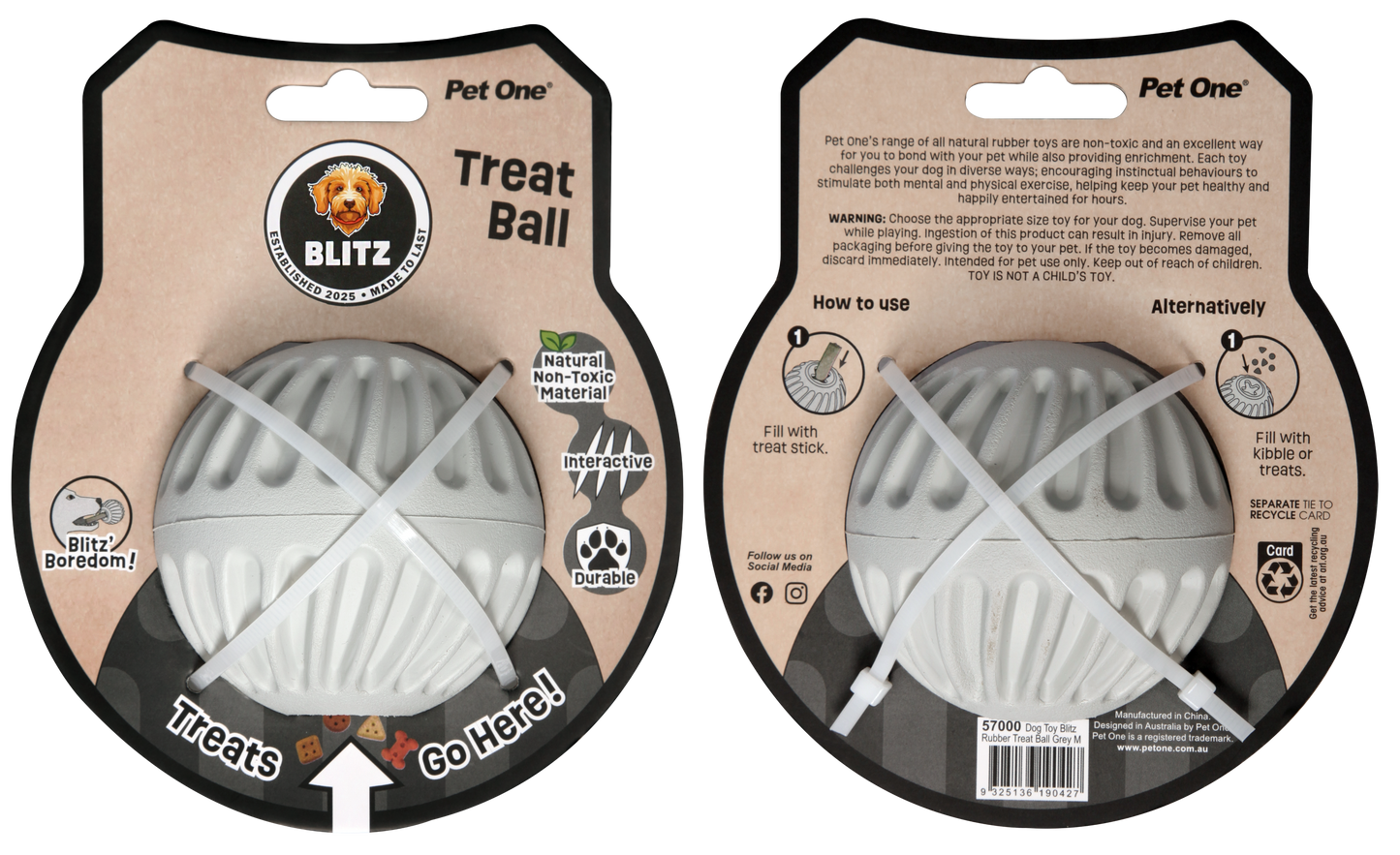 Blitz Rubber Treat Ball NEW!
