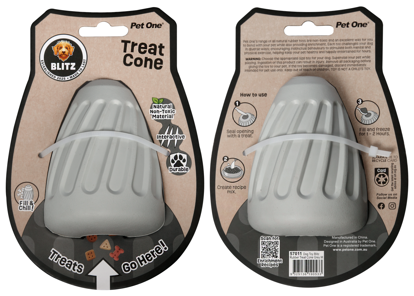 Blitz Rubber Treat Cone NEW!