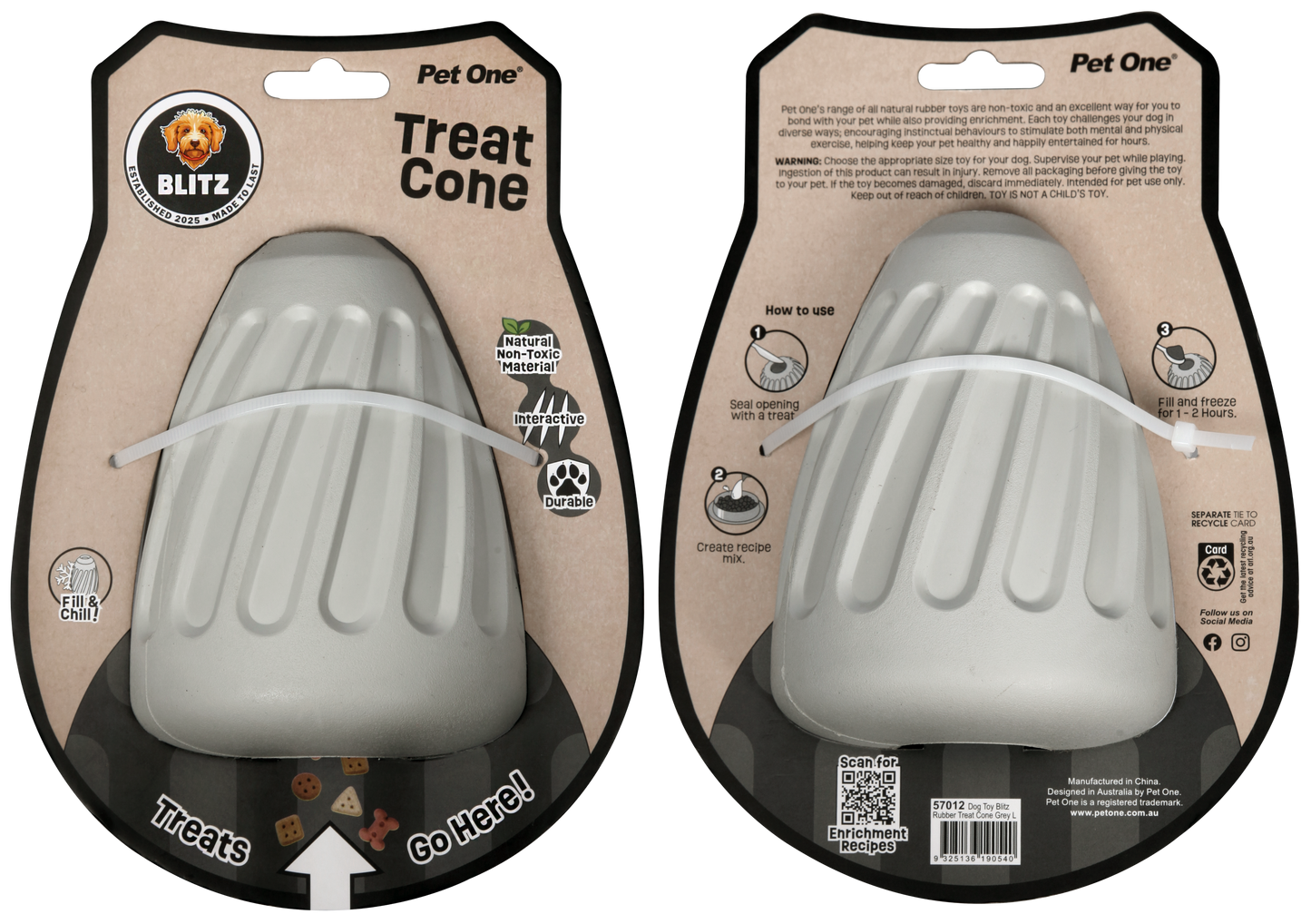Blitz Rubber Treat Cone NEW!