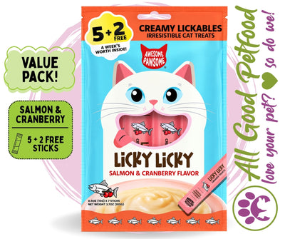Awesome Pawsome Licky Licky Salmon & Cranberry Cat Treats 15g x 7