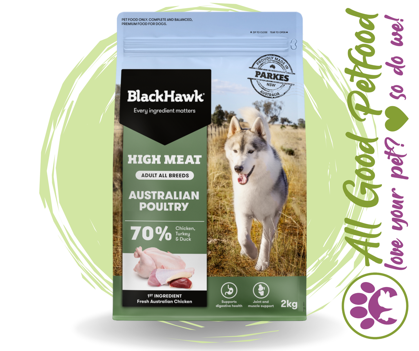 Black Hawk High Meat Australian Poultry  2KG
