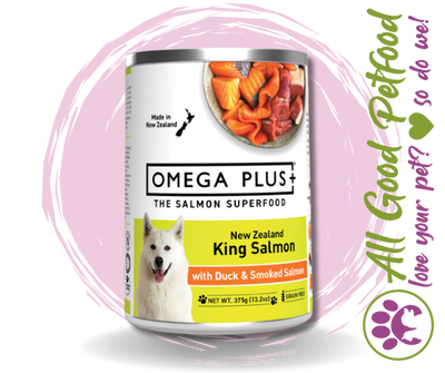 SALE -- 20% OFF -- Omega Plus- King Salmon Duck & Smoked Salmon 375g