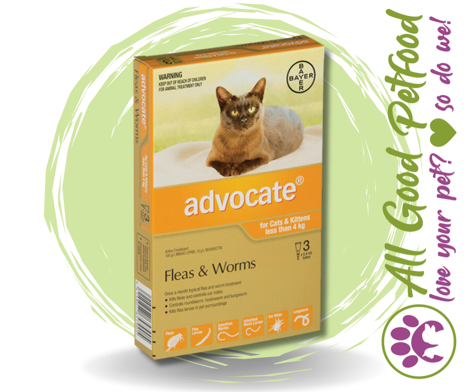 Advocate Small Cats/Kittens less than 4kg Flea and Worm Treatment - 3 Pack