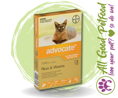 Advocate Small Cats/Kittens less than 4kg Flea and Worm Treatment - 3 Pack