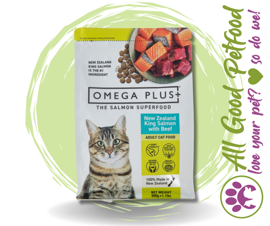 Omega Plus King Salmon Dry Cat Food With Beef 1.5kg