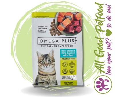 Omega Plus King Salmon Dry Cat Food With Beef 1.5kg