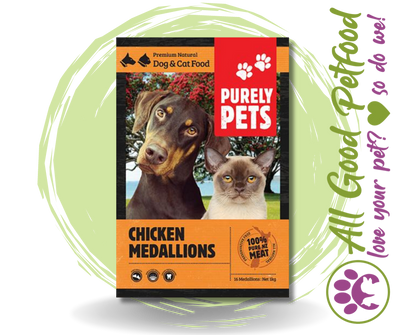 Purely Pets Chicken Medallions 1kg & 3kg / IN STORE ONLY