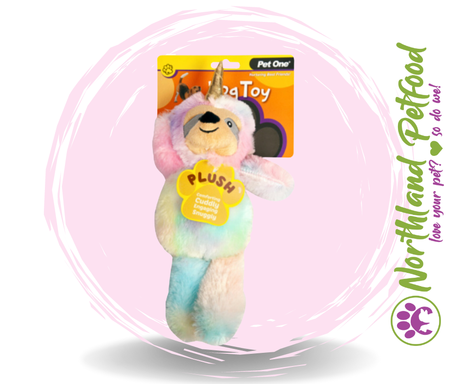 35CM Plush Rainbow Squeaky Sloth Unicorn Dog Toy