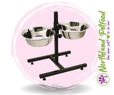 Adjustable Elevated Pet Food Bowl - Double Diner