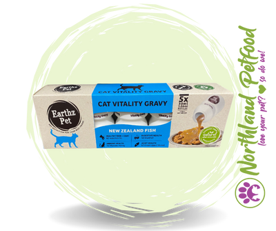 CLEARANCE -- 15% OFF -- Earthz Pet Cat Vitality Gravy for Cats NZ Fish 30ml x 5*