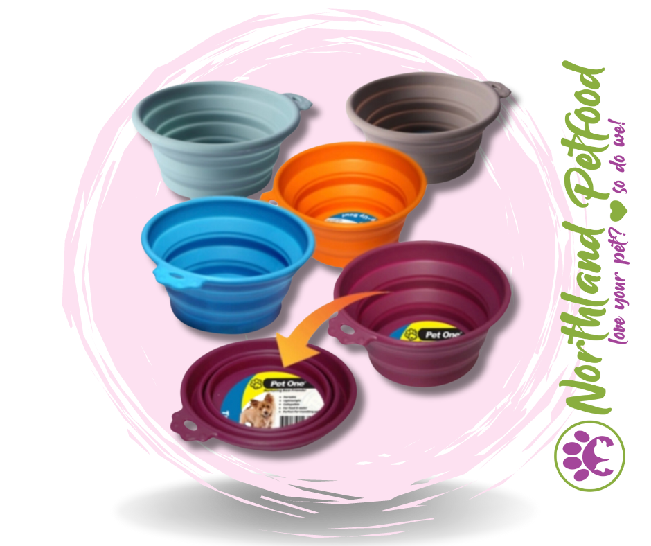 SALE 25% OFF -- Pet One Collapsible  Silicone Bowl - Small (370ml)