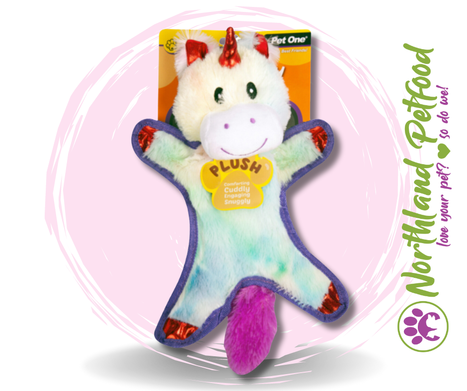 Pet One Plush Squeaky Moonicorn Toy