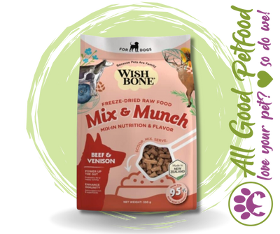 Wishbone Mix & Munch Beef and Venison Freeze-Dried Raw Food Toppers for Dogs 350g