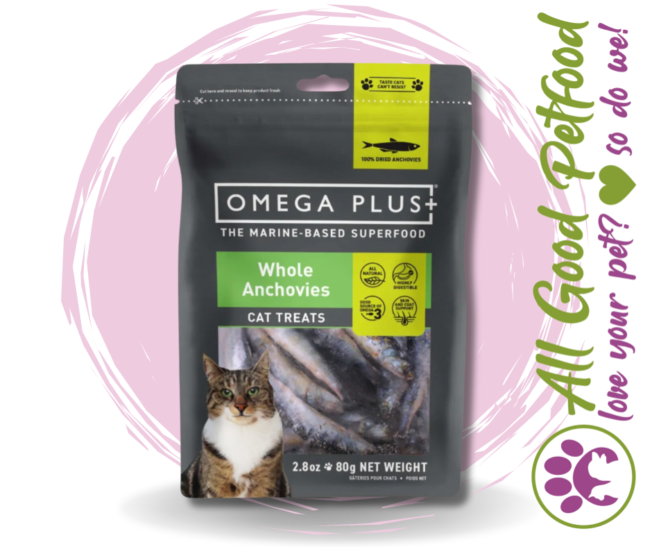 Omega Plus Whole Anchovies Cat & Dog Treats - 80g