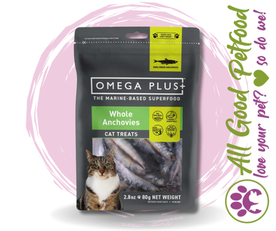 Omega Plus Whole Anchovies Cat & Dog Treats - 80g