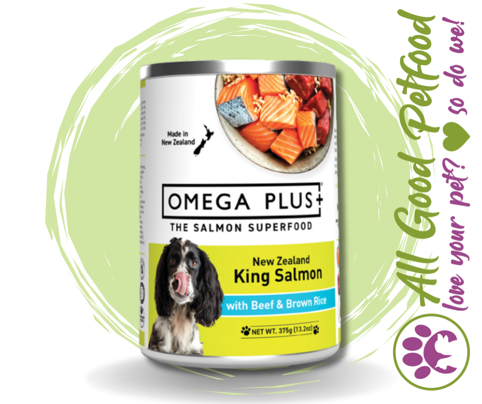 Omega Plus- King Salmon, Beef & Brown Rice 375g / 1 x Can